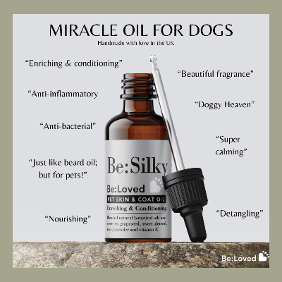 Be:Silky – Detangling Fragrance & Massage Oil for Dog's Healthy Skin & Coat.